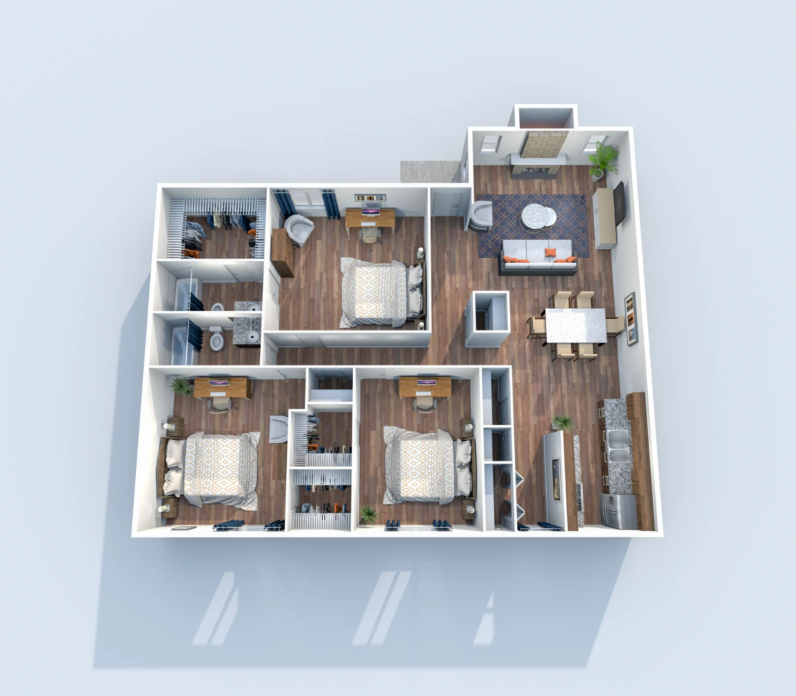 Muse — floor plan, Plan C5 · 3 bed · 2 baths · 1,374 sq ft
